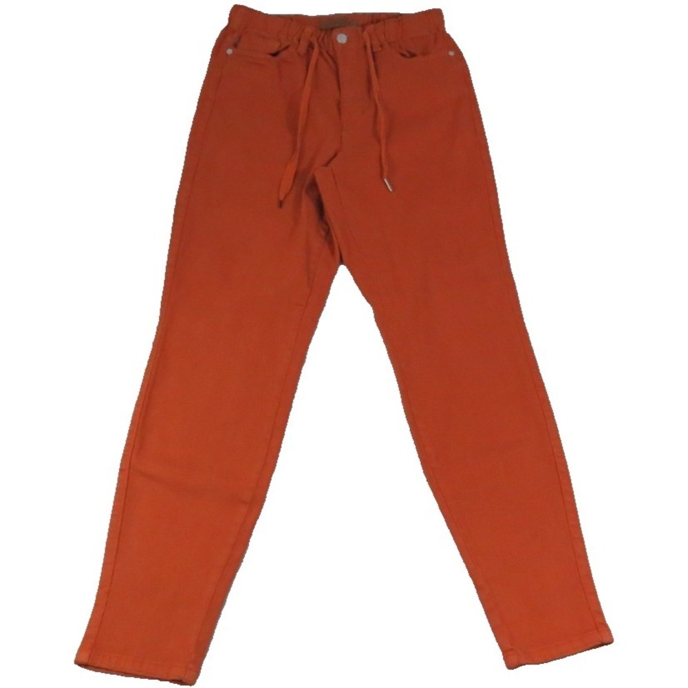 Judy Blue Paperbag Skinny Jeans 5/27 Orange Stretch Tie Waist Ankle Jogger Pants